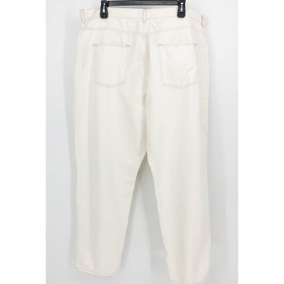 ASOS Womens Straight Keg Jeans US 20 Cream High Rise Denim Non Stretch Cotton - Picture 6 of 10